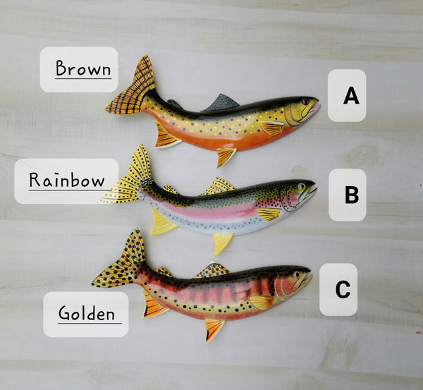 Rainbow, Brown, Golden Trout Replica 18"