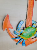 Blue Crab on Anchor - Haitian Metal Wall Art