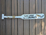 Paddle Oar wood nautical sign "There's Nothing Like a Largemouth on your Rod" Bass decor