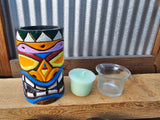 Tiki Candle holder (glass votive holder and candle included) - Candles