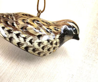 Quail Holiday Ornament bird Hunting decor