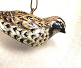 Quail Holiday Ornament bird Hunting decor
