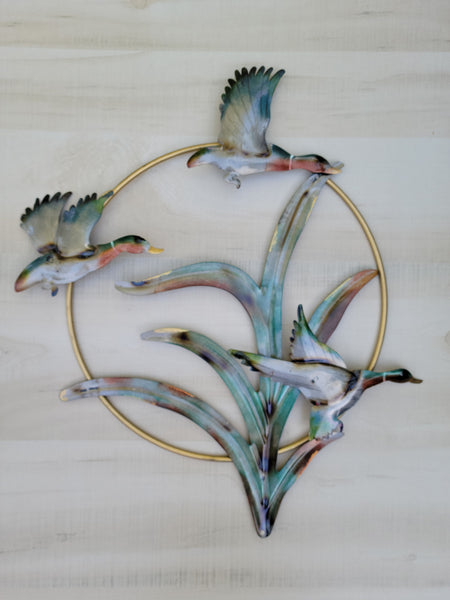 Duck scene metal wall decor