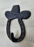 Cowboy hat horseshoe hook