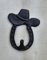 Cowboy hat horseshoe hook
