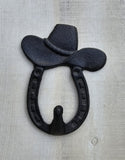 Cowboy hat horseshoe hook