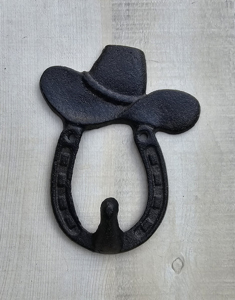 Cowboy hat horseshoe hook