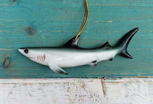Shark Holiday Ornament 5" x 2" Nautical decor