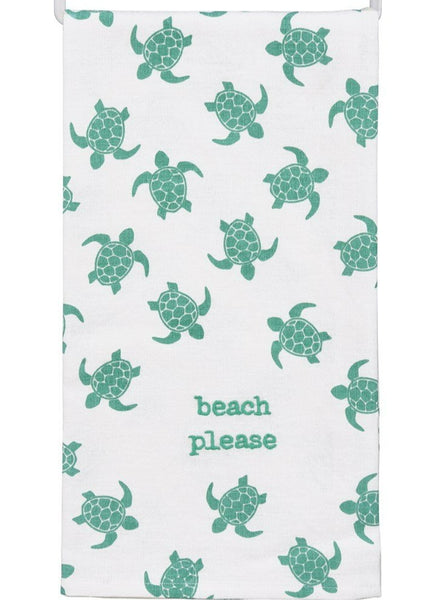 "Beach Please"  Kitchen Turtle Towel