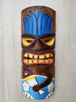 Tiki Mask 12" holding Cocktail