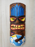 Tiki Mask 12" holding Cocktail