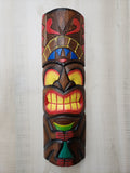 Tiki Mask 20" holding a Tropical drink