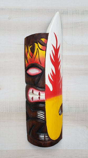 Tiki Mask 20" Flaming Surfboard