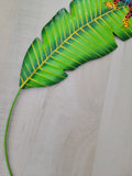 Frog on a Bird of Paradise Leaf - Haitian Metal Wall Art