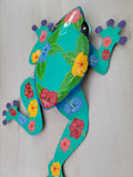 Frog Hibiscus Haitian Metal Art Wall Decor