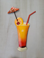 Tequila Sunrise Tropical drink Haitian Metal Wall Art