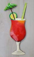 Tropical Drink Haitian Metal Wall Art