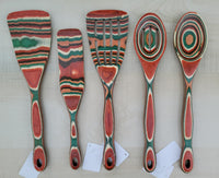 Pakkawood Turner, Spurtle, Slotted Turner, Slotted Spoon, and Spoon (Set of 5)