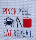 Blue Crab  "Pinch Peel Eat Repeat" Towel