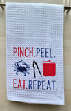 Blue Crab  "Pinch Peel Eat Repeat" Towel