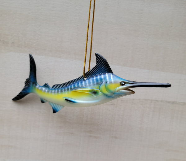 Marlin Holiday Ornament 5.75" x 2" Nautical decor