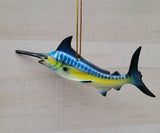 Marlin Holiday Ornament 5.75" x 2" Nautical decor