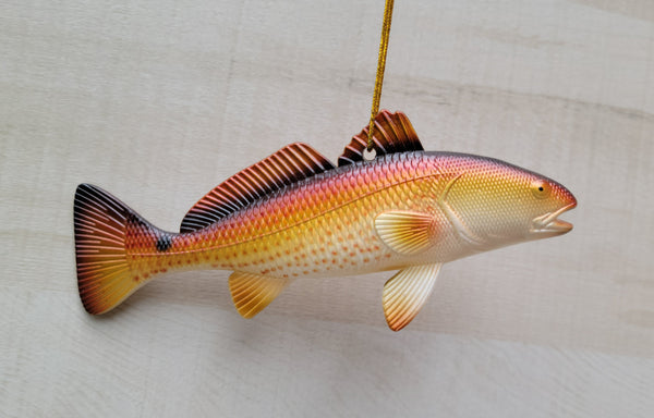 Redfish Holiday Ornament 4.75" x 2" Nautical replica decor