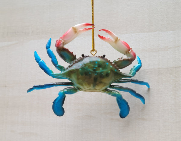 Blue Crab  Holiday Ornament 3.75" x 3" Nautical décor