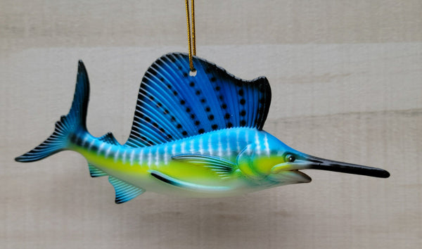 Sailfish Holiday Ornament 5.5" x 2.5" Nautical decor