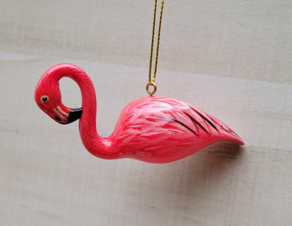 Flamingo Holiday Ornament 3.75" x 1.5" Tropical décor