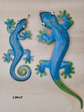 Gecko  (SET of 2)  Metal Wall Art 19.5" & 12"