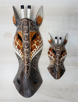 Giraffe Tiki Mask Wall Decor (SET of 2)