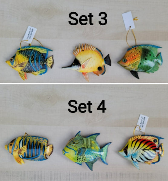 Tropical Fish Holiday Ornament decor (set of 3)