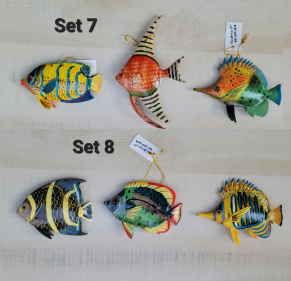 Tropical Fish Holiday Ornament decor (set of 3 or 6)