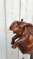 Elephant Wood Sculpture  hand carved  24.5"
