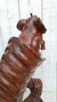 Elephant Wood Sculpture  hand carved  24.5"