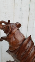 Elephant Wood Sculpture  hand carved  24.5"