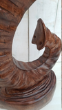 Elephant Wood Sculpture  hand carved  24.5"