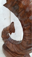 Elephant Wood Sculpture  hand carved  24.5"